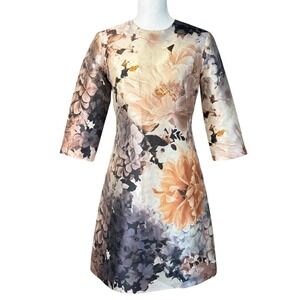 Charlotte Brody New York Limited Run Floral Print 3/4 Sleeve Sheath Dress Size 6